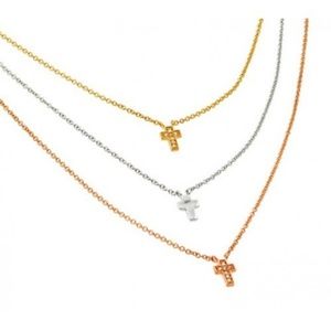 Triple Faith Tri-Color Layered Cross Necklace